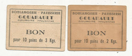 Bon Pour :  10 Pains De 2 Kg; 10 Pains De 3 Kg , BOULANGERIE-PATISSERIE GOUABAULT ,  COURCITE ,  MAYENNE,  LOT DE 2 - Publicités