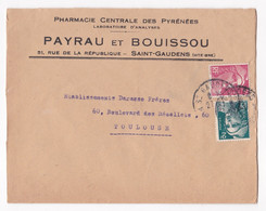 Enveloppe, Pharmacie Centrale Des Pyrénées Payrau Et Bouissou à Saint Gaudens - Storia Postale