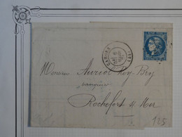 BO9 FRANCE   BELLE  LETTRE    1871 CAHORS A ROCHEFORT  + EMISSION BORDEAUX N°46 ++ AFFRANCH. PLAISANT++ - 1870 Bordeaux Printing