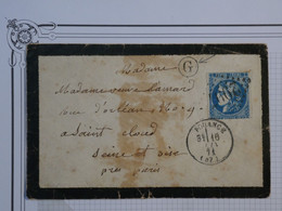 BO9 FRANCE  BELLE  LETTRE   1871 POUANGE A ST CLOUD + BORDEAUX N°45 +G + AFFRANCH. INTERESSANT++ - 1870 Emission De Bordeaux