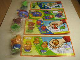 2011 Ferrero - Kinder Surprise - DC033, DC034, DC035 & DC036 - Mixart - Office Assistants - Complete Set + 4 BPZ's - Monoblocchi