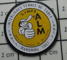 510e Pin's Pins / Beau Et Rare / SPORTS / TENNIS DE TABLE PING PONG INTERLIGUES MAROMME 92 - Tischtennis