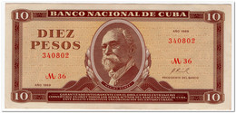 CUBA,10 PESOS,1969,P.104a,XF - Cuba