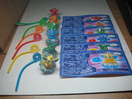 20109 Ferrero - Kinder Surprise -  DE011 - DE016 - Game - Spinning Tops - Aliens - Complete Set + 6 BPZ's - Monoblocchi