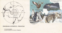 FDC BRAZIL Block  82,Antarctic - Faune Antarctique