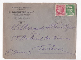 Enveloppe 1947, Pharmacie Dombios , A. Rouquette Successeur, à Castelsarrasin , Tarn & Garonne. - Briefe U. Dokumente