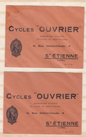 2 Enveloppes , Cycles Ouvrier , 8 Rue Désiré-Claude à Saint Etienne . - Autres & Non Classés