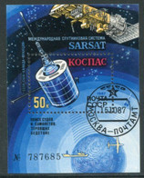 SOVIET UNION 1987 SARSAT Satellite Block Used.  Michel Block 196 - Usados