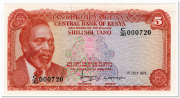 KENYA,5 SHILINGI,1978,P.15,SMALL SERIAL NUMBER C/30 000720,UNC - Kenia