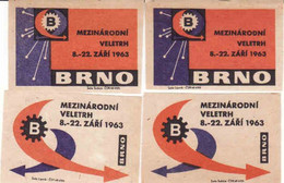 Czechoslovakia,Étiquettes De Boîte D'allumettes, Fair Brno 1963, Manufacturer Solo Lipník Solo Sušice - Zündholzschachteletiketten