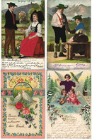 EMBOSSED With SILK GREETINGS 73 Vintage Postcards Pre-1920 (L4522) - Saluti Da.../ Gruss Aus...