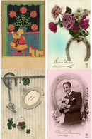 HORSESHOES BONHEURS NEW YEAR GREETINGS 277 Vintage Postcards (L2337) - Saluti Da.../ Gruss Aus...