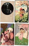 CHIOSTRI ART DECO CHILDREN GLAMOUR 12 Artist Signed Vintage Postcards (L5620) - Chiostri, Carlo