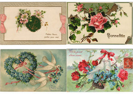 EMBOSSED GREETINGS HOLIDAYS FANTASY 470 Vintage Postcards (L4249) - Saluti Da.../ Gruss Aus...