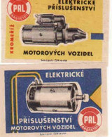 Czechoslovakia, Étiquettes De Boîte D'allumettes, Elekto Aut, Electrical Car Accessories, Manufacturer Solo Lipník - Zündholzschachteletiketten