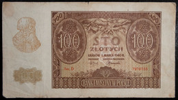 100 ZLOTYCH 1940 - Pologne