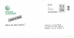 D0241 - Entier / Stationery - PAP Réponse Marianne L'engagée :France Alzheimer - Agrément 312714 - PAP: Ristampa/Marianne L'Engagée