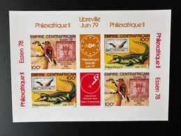 Centrafrique 1978 Mi. 576 - 577 Epreuve De Luxe Proof Philexafrique Libreville 79 Oiseau Bird Crocodile Vogel Stamp - República Centroafricana