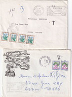 2 LETTRES TAXE FLEURS - Other & Unclassified