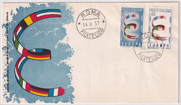 MiNr. 992 - 993 Italien 1957, 16. Sept. Europa - FDC - 1957