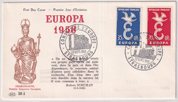 MiNr. 1210 - 1211 Frankreich 1958, 13. Sept. Europa - FDC - 1958