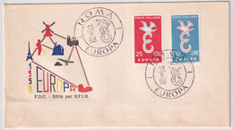 MiNr. 1210 - 1211 Frankreich 1958, 13. Sept. Europa - FDC - 1958