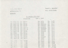 Catalogue LIMA 1966-67 Gauge HO 1/87 N 1/160 ONLY Prislista SEK - En Suédois - Ohne Zuordnung