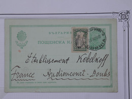 BO10 BULGARIE   BELLE  CARTE   ENTIER RR  1912  SOFIA  A  AUDINCOURT FRANCE + + AFFRANCH. PLAISANT++ - Postkaarten