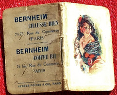 Almanach 1918 Calendrier-Petit Format-Saisons-Fêtes-tarif Postal-WW1-Publicitaire Coiffure-Chaussures Bernheim Paris - Small : 1901-20