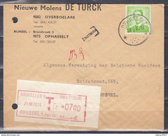 Brief Van Ophasselt (sterstempel) Naar Brussel - 1953-1972 Lunettes