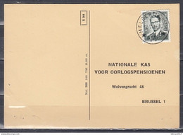 Kaart Van Meldert (Honsem) (sterstempel) Naar Brussel - 1953-1972 Lunettes