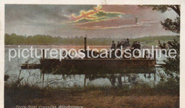 WINDERMERE FERRY BOAT CROSSING OLD COLOUR POSTCARD CUMBRIA HORSE & CARRIAGE - Windermere