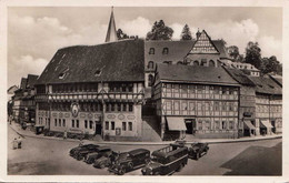 STOLBERG Harz - Markt, Alte Autos, Fotokarte, 12 Pfg Marke, Sonderstempel ... - Stolberg