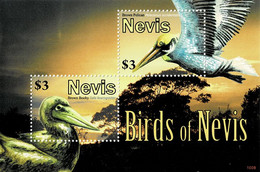 NEVIS 2010 Mi BL 286 BIRDS PELICANS MINT MINIATURE SHEET ** - Pelikane