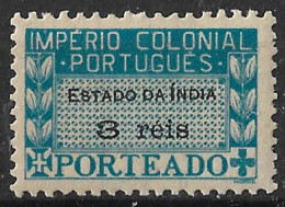 Portuguese India – 1945 Postage Dues 3 Réis Mint Stamp - Portugees-Afrika