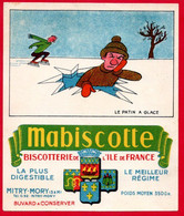 Buvard Mabiscotte à Mitry-Mory. Humour : Les Sports : Le Patin à Glace. - Biscotti