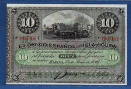 CUBA - P. 49d – 10 Pesos 15.05.1896 AUNC Serie 1067161 - Cuba