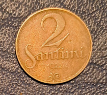 LATVIA; Lettonia ; Lettland 2 SANTIMI / Santims  COIN  1922 Y ( Lot -4 ) - Letland