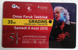 Ticket D'entrée Concert Omar Faruk - Festival De Carthage 2015 - Konzertkarten