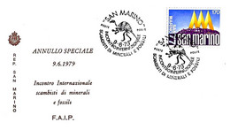 SAN MARINO - 1979 Incontro Internazionale Scambisti Minerali E Fossili (brontosauro) Su Busta Faip - 10130 - Fossielen