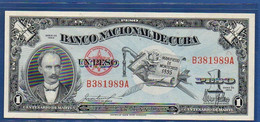 CUBA - P. 86 – 1 Peso 1953 UNC-, Serie B381989A  "Centennial Birth Of José Martí" Commemorative Issue - Cuba