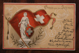 CPA AK 1901 Suisse Gruss Aus Schweiz Litho Switzerland Luhn Gaufrée - Otros & Sin Clasificación