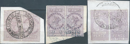 Great Britain-ENGLAND,1880-1900 Revenue Stamps Tax Fiscal,JUDICATURE FEES,2 - 4 - 6 Pence,small Flaws !! - Revenue Stamps