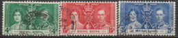 Hong Kong  1937  SG 137-9  Coronation Fine Used - Ongebruikt