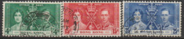 Hong Kong  1937  SG 137-9  Coronation Fine Used - Neufs