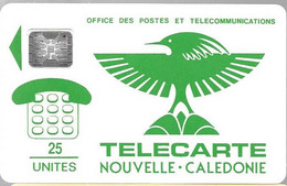 CARTE-PUCE-NOUVELLE-CALEDONIE-25U-NC1A-SC4-S/E-6mm-CAGOU VERT-V°N° 5 Ge29615-Utilisé-TBE - New Caledonia