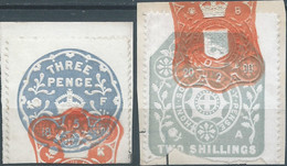 Great Britain-ENGLAND,1902-1904 Revenue  Tax Fiscal,3pence & 2 Shillings,imperial Cancellation,defective! - Fiscales