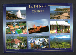 LA REUNION -Multi Vues -Souffleur, Marché, Ciloas, La Fournaise, Anse Cascade, Boucan Canot, Case Créole, Cirque Salazie - Autres & Non Classés