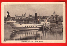 DAJ-35  EStavayer-le-lac Ville Et Port. Bateau Et Barque De Pécheur. Circ. 1923 Savigny 1849 - Estavayer