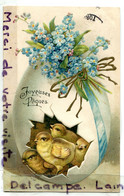 - 3 Belles  Carte - Joyeuse Pâques - Splendides, Poussins, Oeufs, Fleurs, Gaufrées, Charriot, écrite, TBE, Scans., - Pasqua